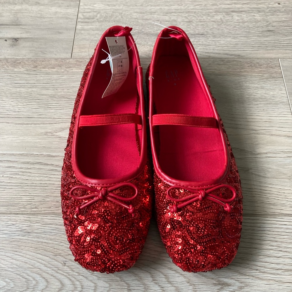 GAP Kids Red Sequin Ballet Flats BNWT